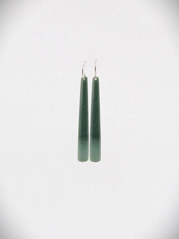 Moko Pounamu NZ Kawakawa Flower Greenstone & Sterling Silver Earrings - Raupunga