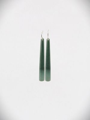 Moko Pounamu NZ Kawakawa Flower Greenstone & Sterling Silver Earrings - Raupunga