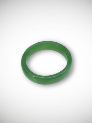 Moko Pounamu Flat Band Ring NZ Genuine Kahurangi Greenstone