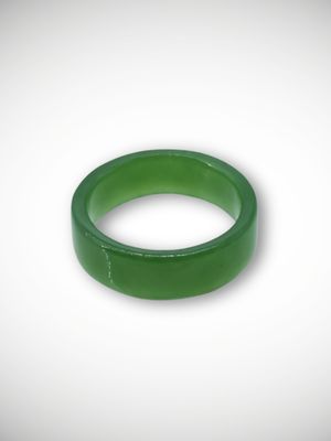 Moko Pounamu Flat Band Ring NZ Genuine Kahurangi Greenstone