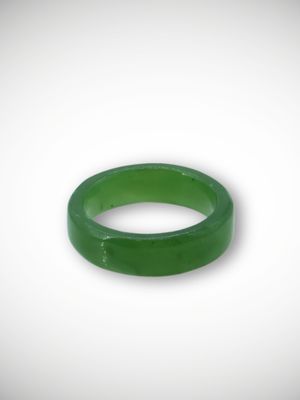 Moko Pounamu Flat Band Ring NZ Genuine Kahurangi Greenstone