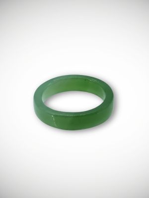 Moko Pounamu Flat Band Ring NZ Genuine Kahurangi Greenstone