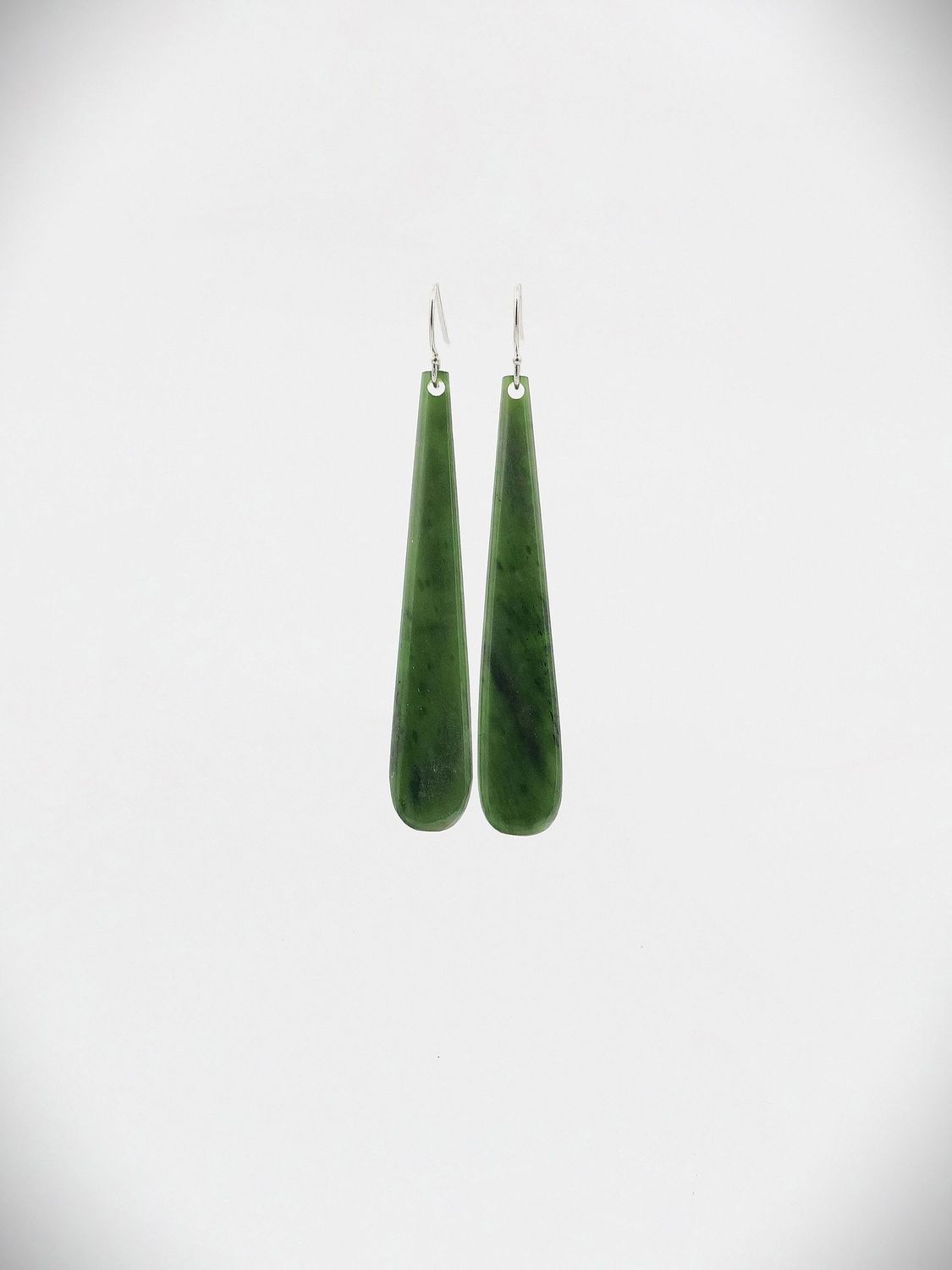 Moko Pounamu NZ Kawakawa Greenstone & Sterling Silver Earrings - Minginui