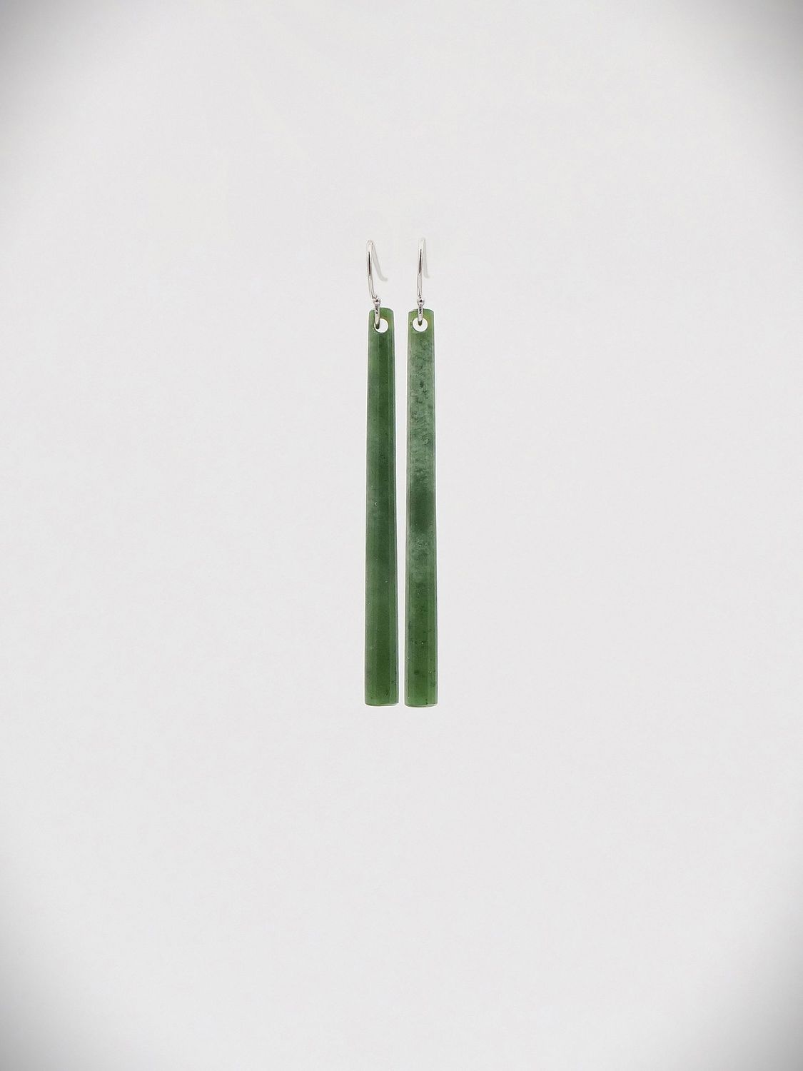 Moko Pounamu NZ Genuine Kahotea Greenstone & Sterling Silver Earrings - Ruatahuna