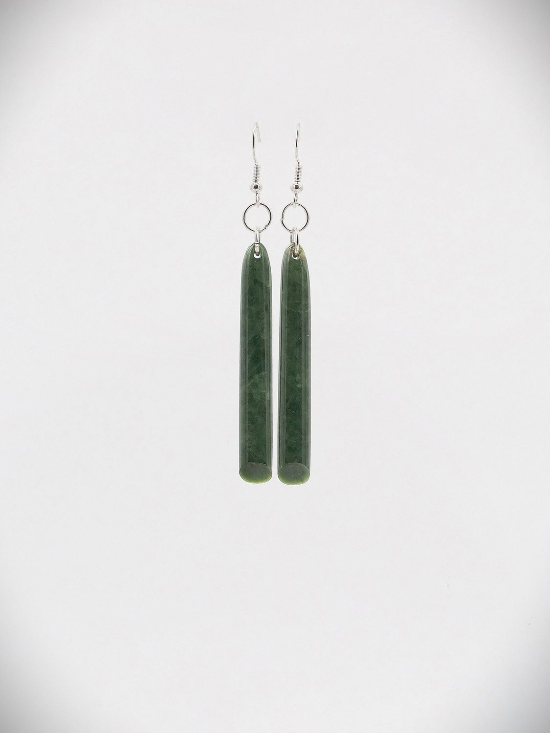 Moko Pounamu NZ Kawakawa Greenstone & Sterling Silver Earrings - Waingake