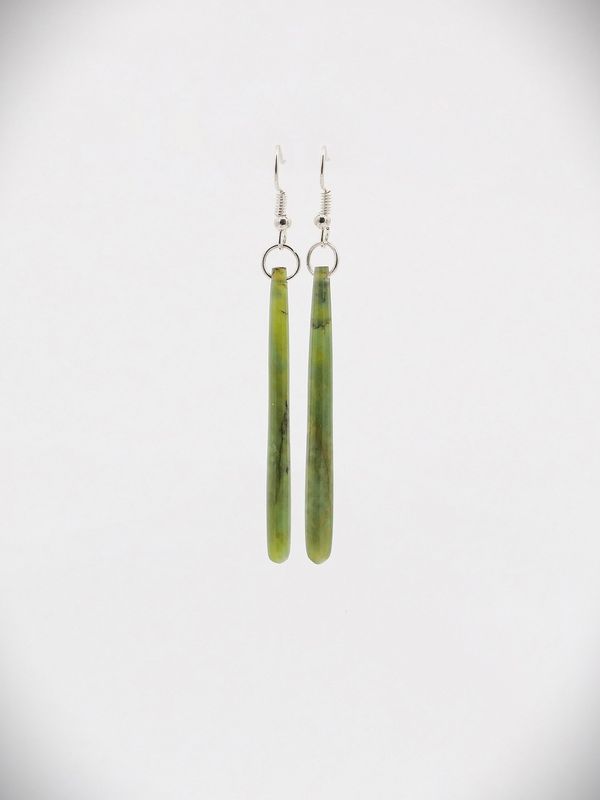 Moko Pounamu NZ Kawakawa Greenstone & Sterling Silver Earrings - Mohaka