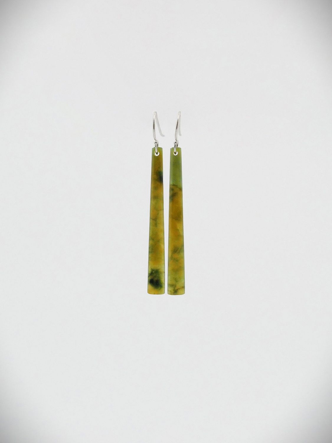 Moko Pounamu NZ Raukaraka Greenstone & Sterling Silver Earrings - Puketitiri