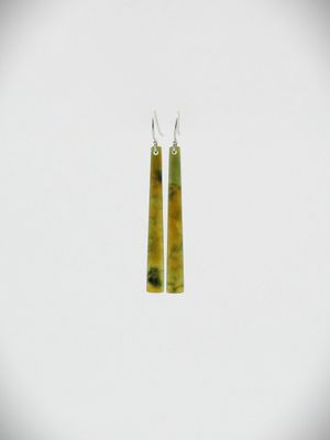 Moko Pounamu NZ Raukaraka Greenstone & Sterling Silver Earrings - Puketitiri
