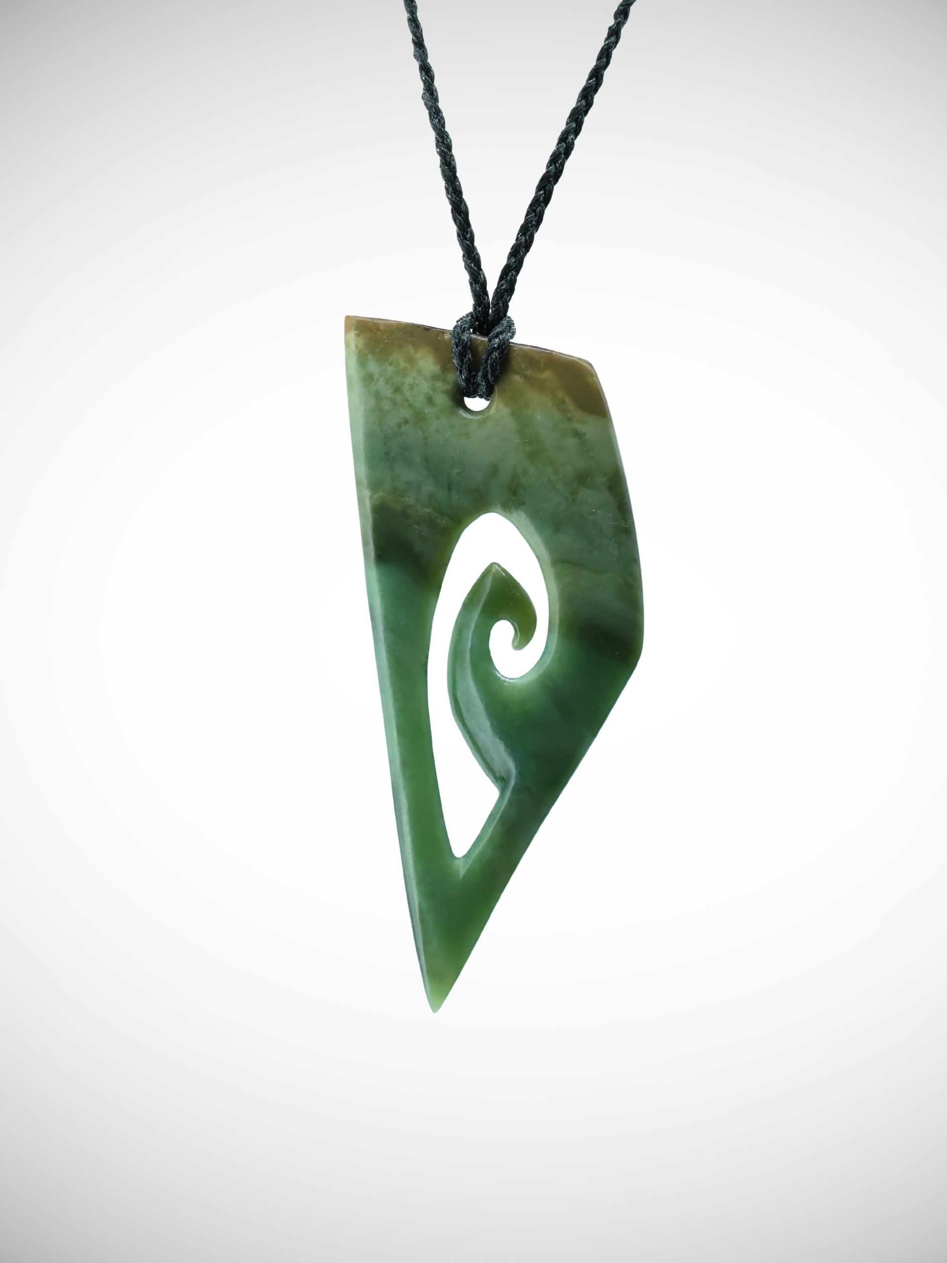 Moko Pounamu Koru NZ Genuine Inanga Flower Greenstone - Papapounamu