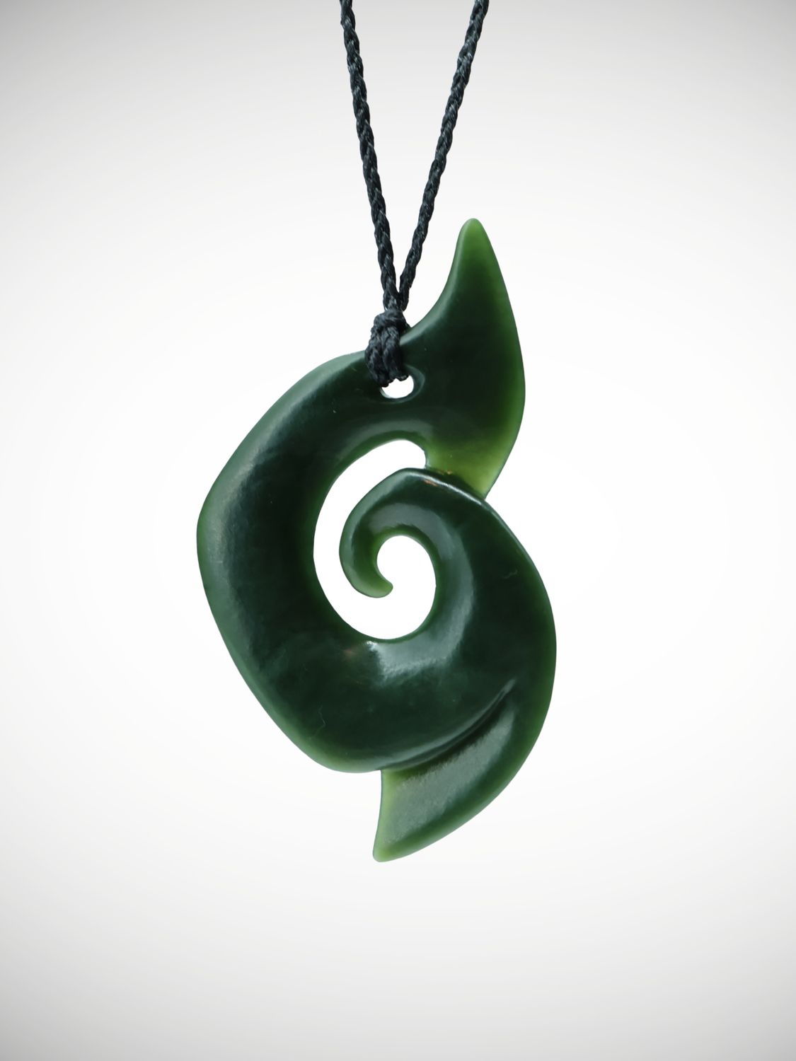 Moko Pounamu Koru NZ Genuine Kawakawa Greenstone - Tawhiriraupo