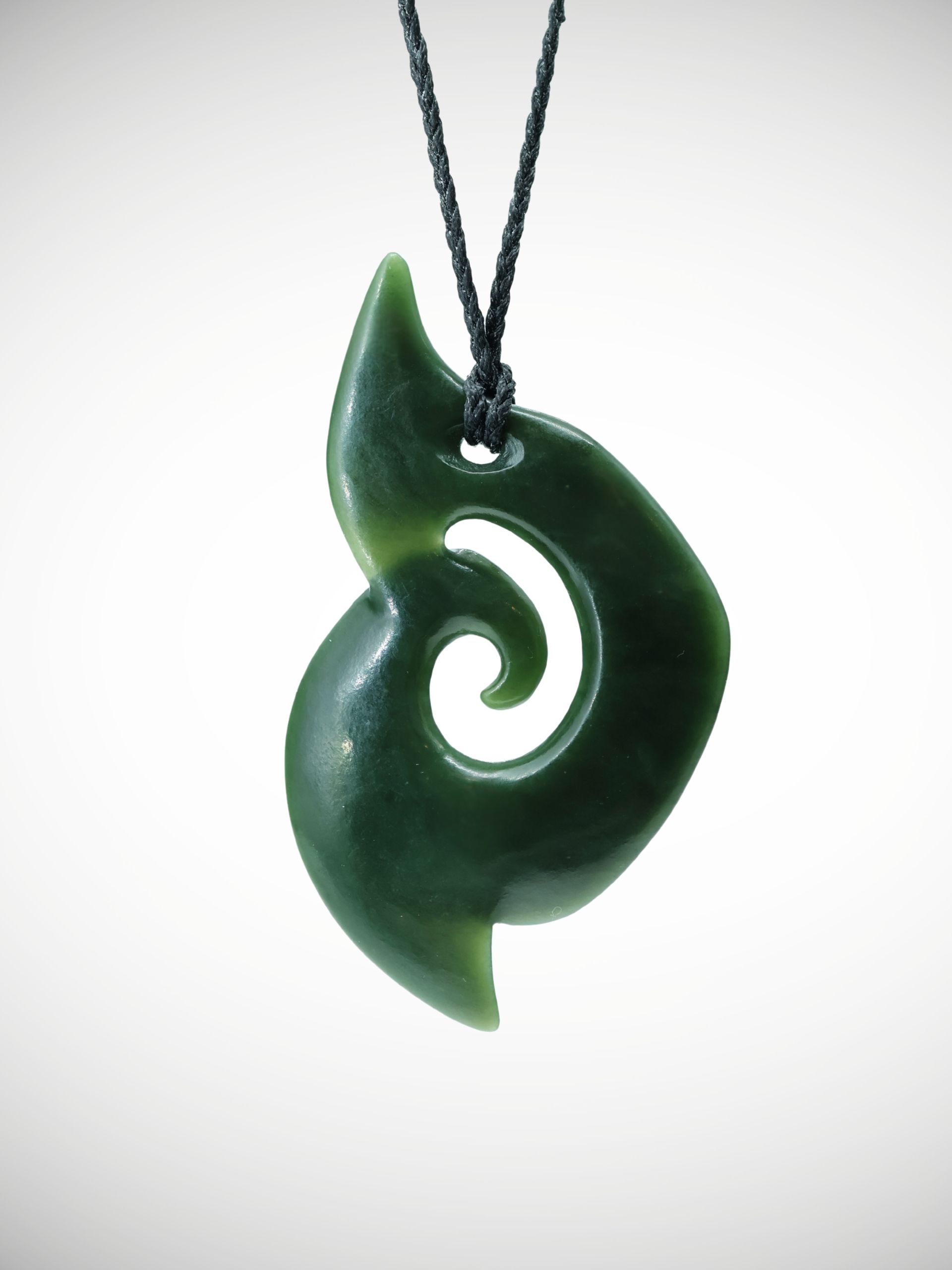 Moko Pounamu Koru NZ Genuine Kawakawa Greenstone - Tawhiriraupo