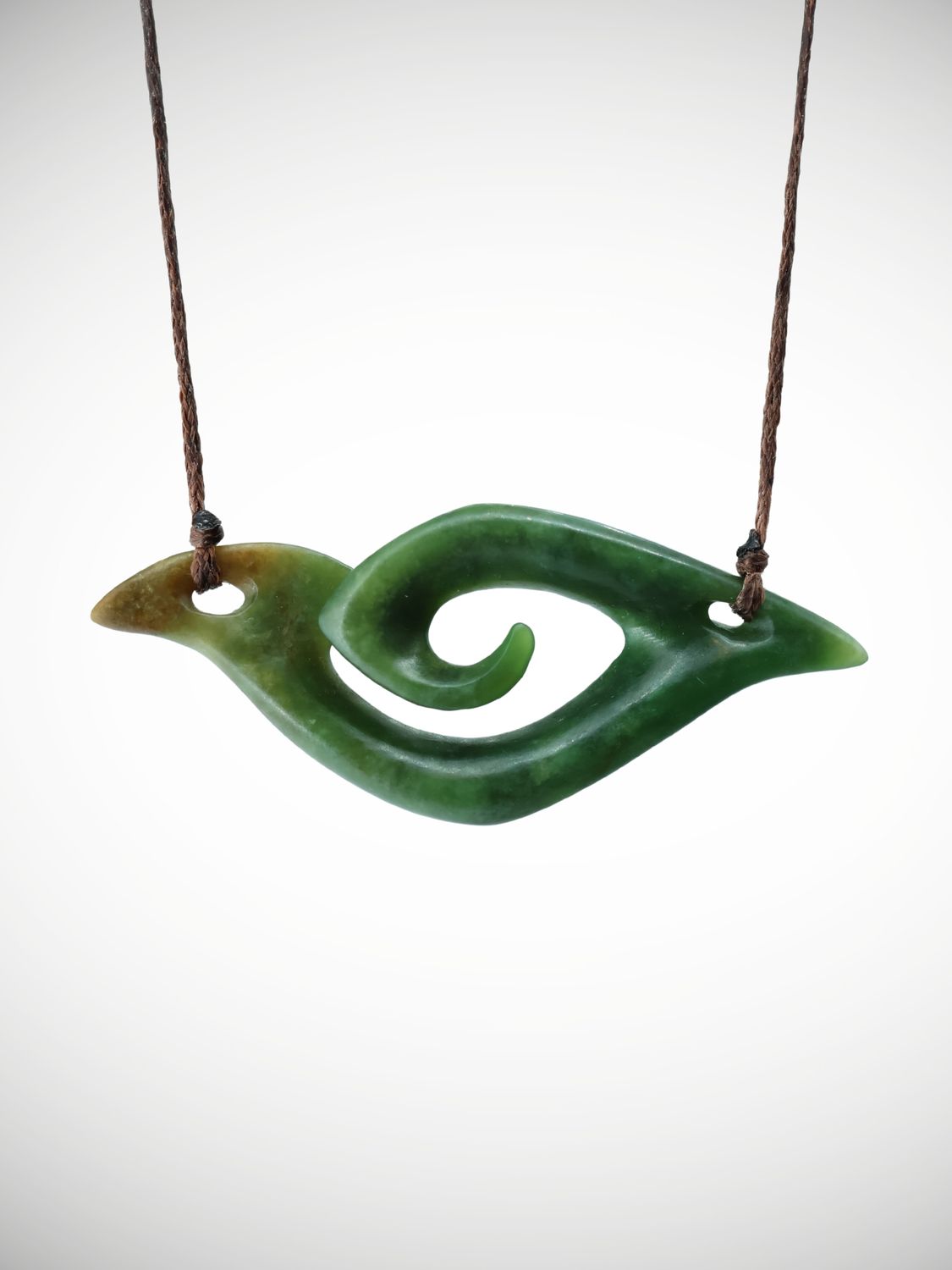 Moko Pounamu Koru NZ Genuine Kawakawa Flower Greenstone - Kopuwai