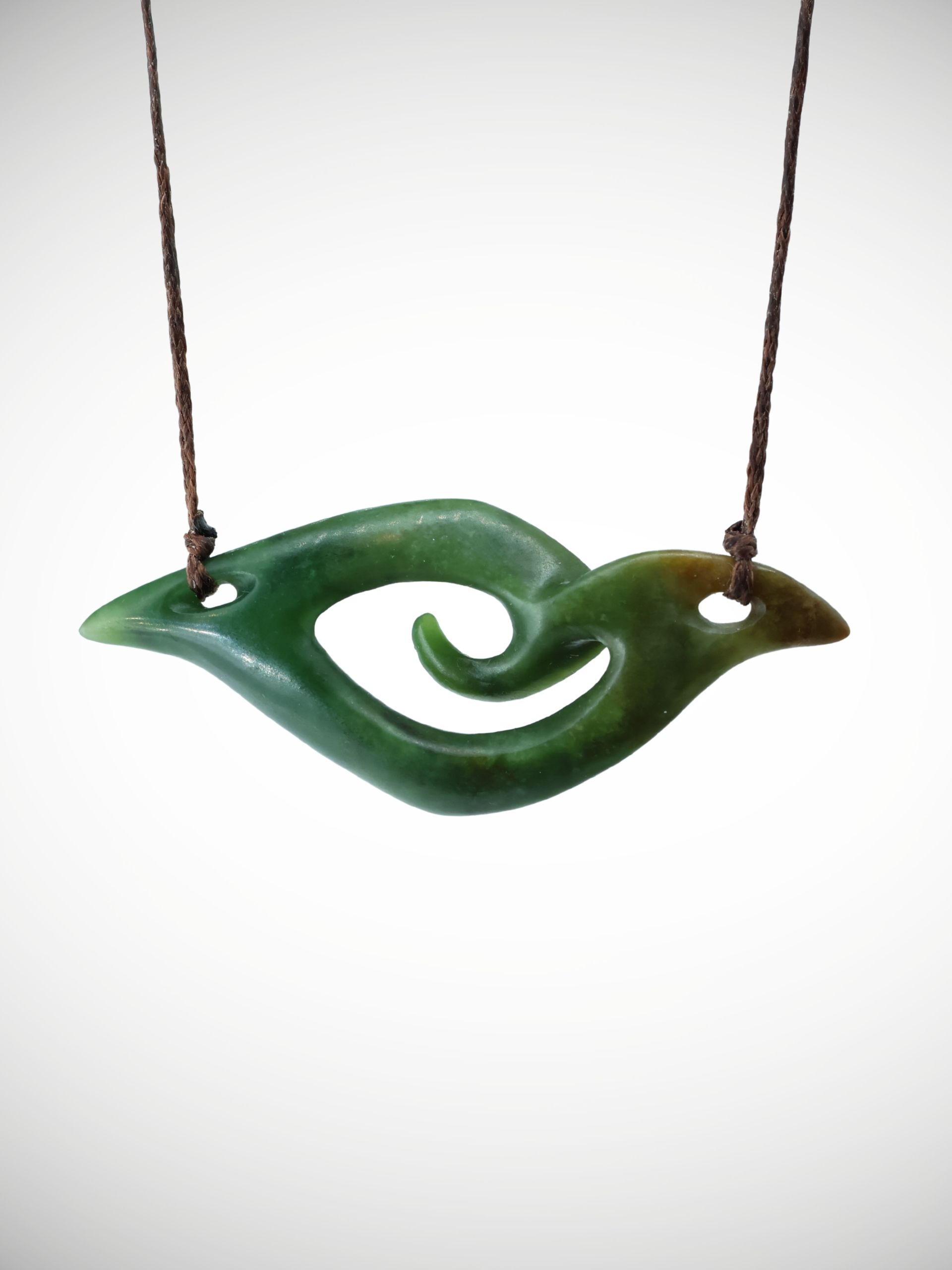 Moko Pounamu Koru NZ Genuine Kawakawa Flower Greenstone - Kopuwai