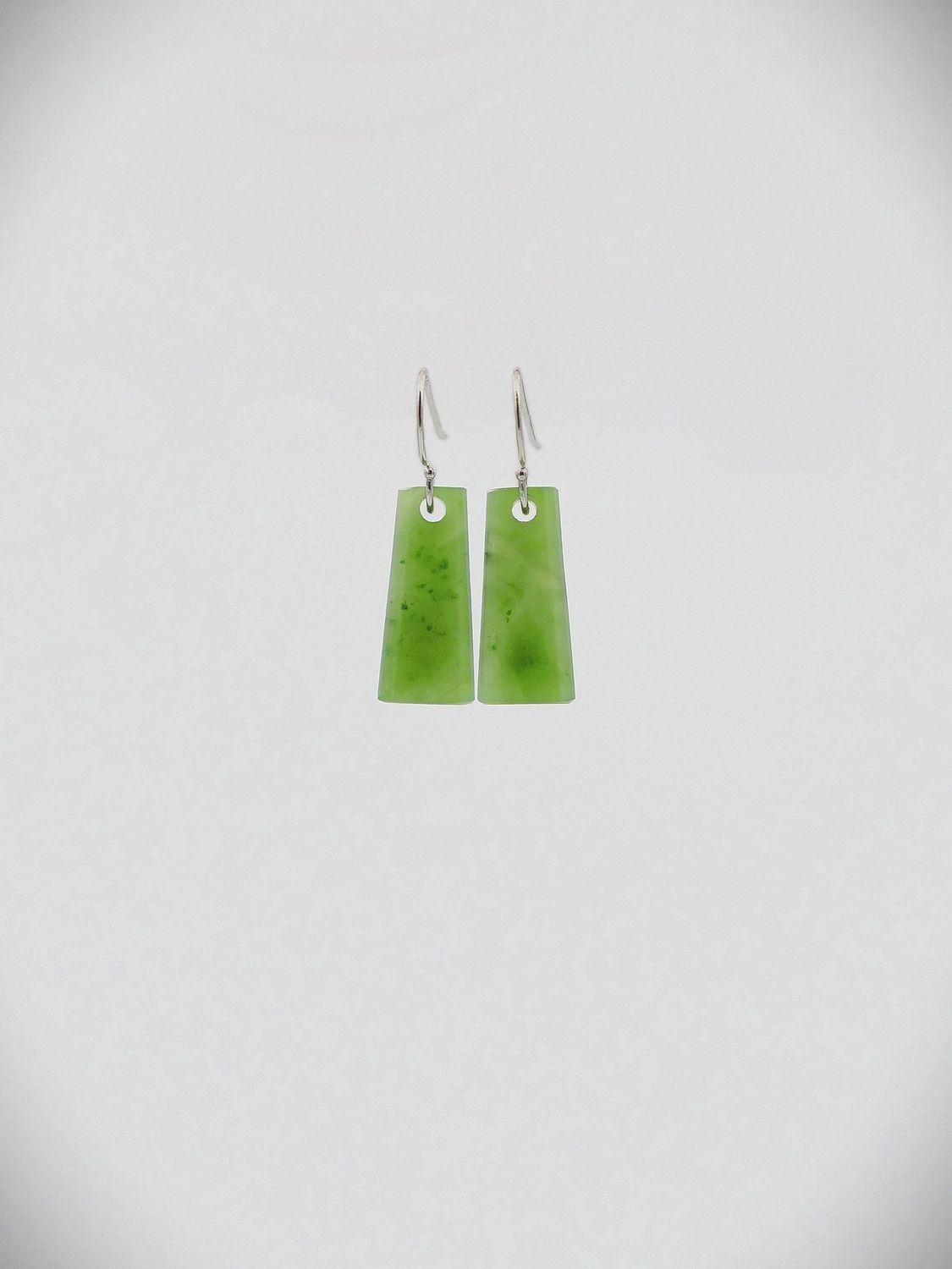 Moko Pounamu NZ Kahurangi Greenstone & Sterling Silver Earrings - Okepuha