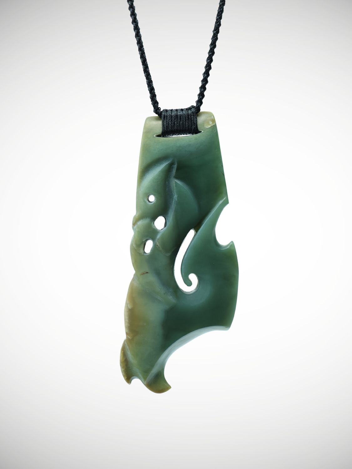 Moko Pounamu Manaia NZ Genuine Inanga Greenstone - Tawharekiri