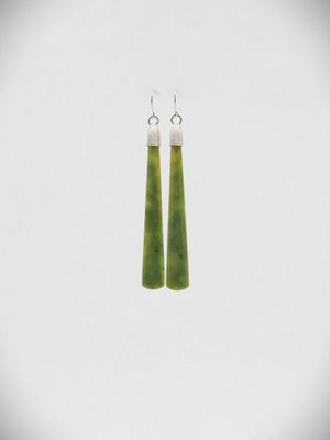 Moko Pounamu NZ Marsden Flower Greenstone & Sterling Silver Earrings - Onenui