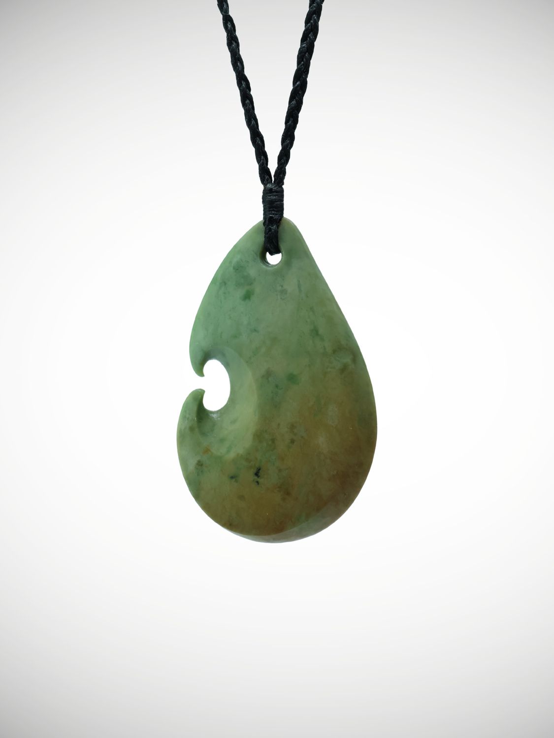 Moko Pounamu Double Koru NZ Genuine Kahotea Greenstone - Wawahi