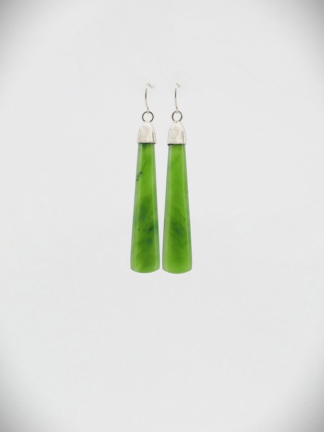 Moko Pounamu NZ Kahurangi Greenstone & Sterling Silver Earrings - Kaiuku