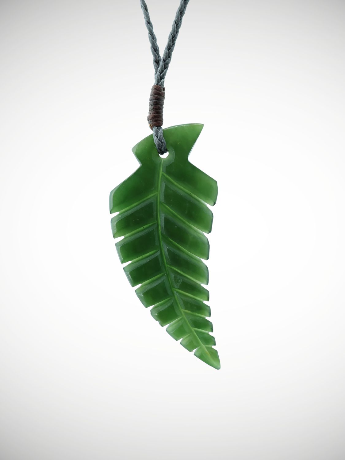 Moko Pounamu Fern Leaf NZ Genuine Kahurangi Greenstone - Opihako