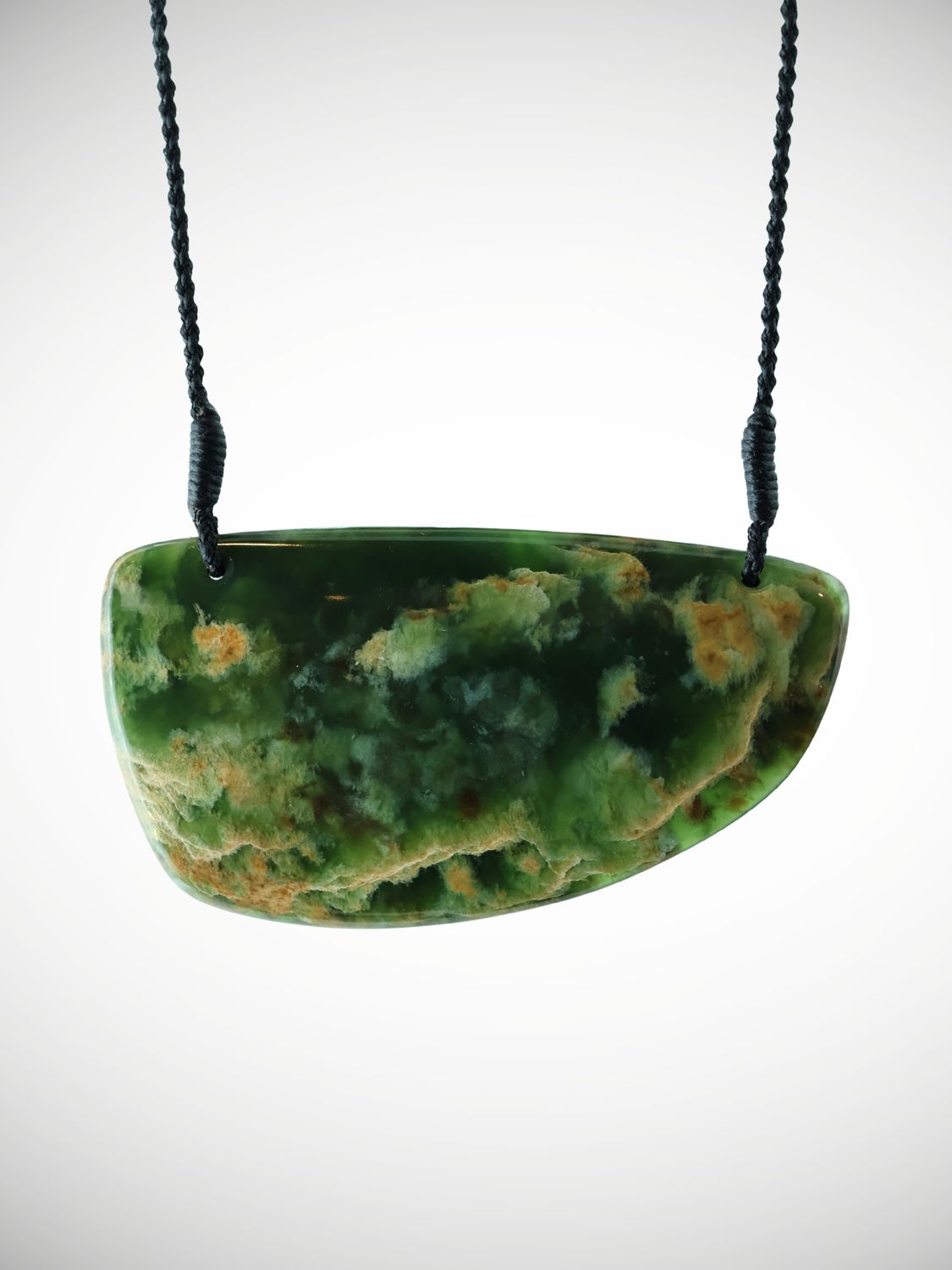 Moko Pounamu Kouma (Breastplate) NZ Genuine Marsden Flower Greenstone - Aukati