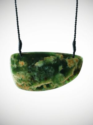 Moko Pounamu Kouma (Breastplate) NZ Genuine Marsden Flower Greenstone - Aukati