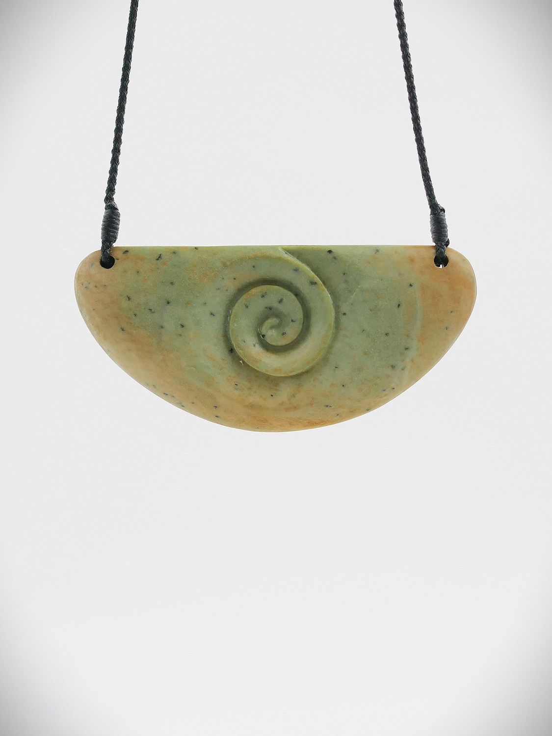 Moko Pounamu Kouma (Breastplate) NZ Genuine Raukaraka Greenstone - Kenepuru