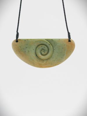 Moko Pounamu Kouma (Breastplate) NZ Genuine Raukaraka Greenstone - Kenepuru