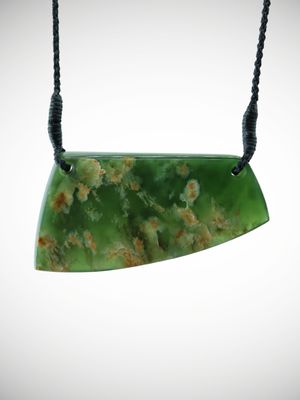 Moko Pounamu Kouma (Breastplate) NZ Genuine Marsden Flower Greenstone - Auroa