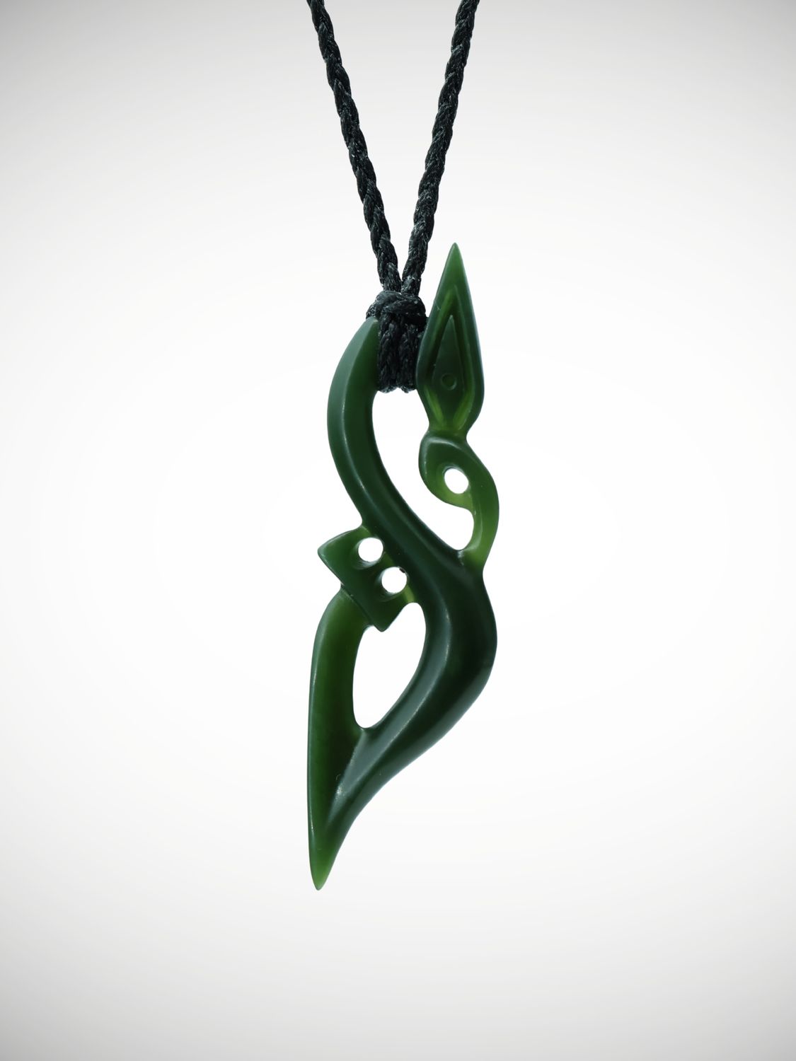 Moko Pounamu Manaia NZ Genuine Kawakawa Greenstone - Awakino