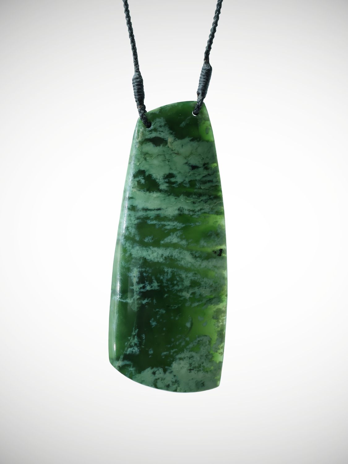 Moko Pounamu Kouma (Breastplate) NZ Genuine Kawakawa Flower Greenstone - Awaiti