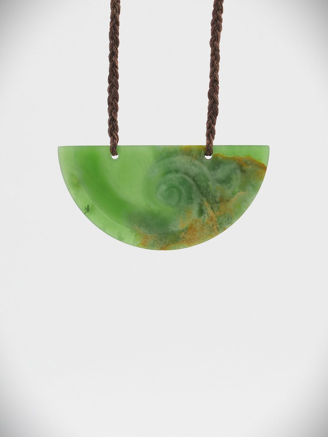 Moko Pounamu Kouma (Breastplate) NZ Genuine Kahurangi Flower Greenstone - Ruakituri