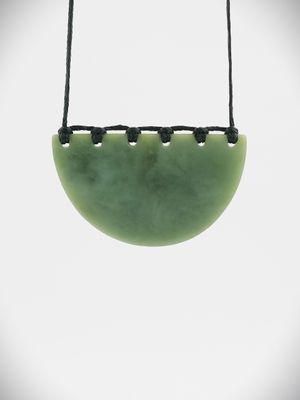 Moko Pounamu Kouma (Breastplate) NZ Genuine Inanga Greenstone - Otonga