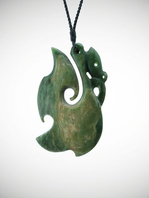 Moko Pounamu Manaia NZ Genuine Kahotea  Greenstone - Awamangu