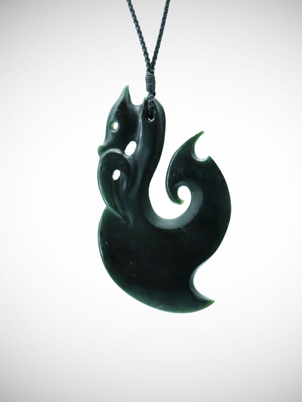 Moko Pounamu Manaia NZ Genuine Kawakawa Greenstone - Awamoko