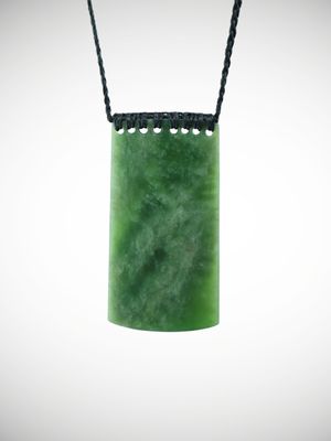 Moko Pounamu Kouma (Breastplate) NZ Genuine Kahotea Greenstone - Awarere