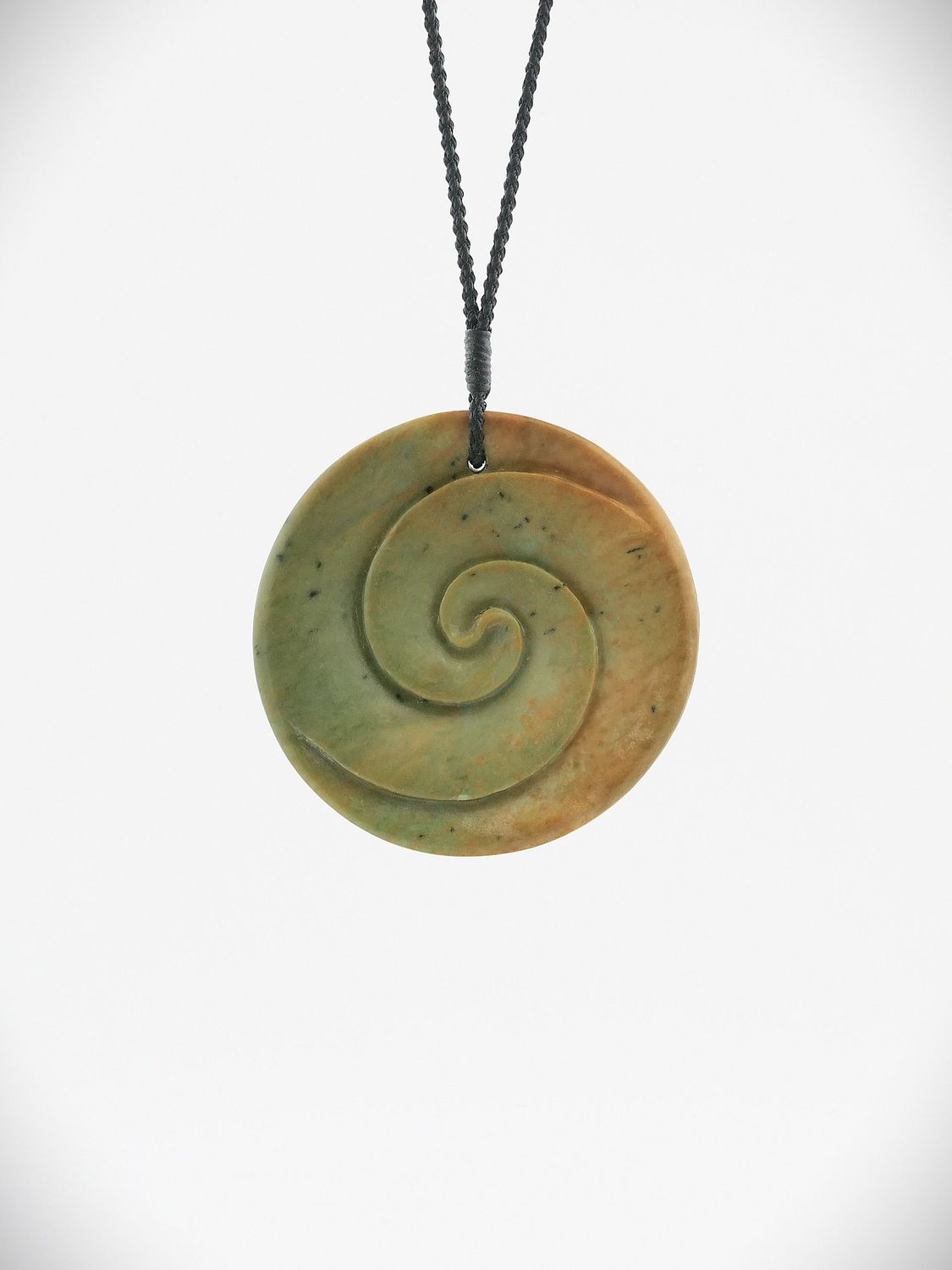 Moko Pounamu Double Koru NZ Genuine Raukaraka Greenstone - Ohakuri
