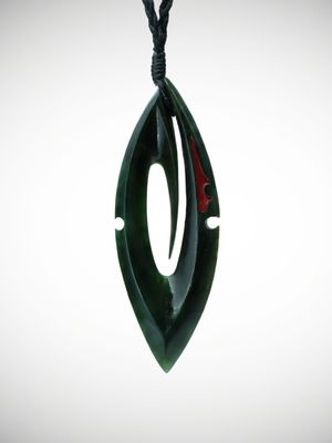 Moko Pounamu Manaia NZ Genuine Kawakawa Greenstone - Awarua