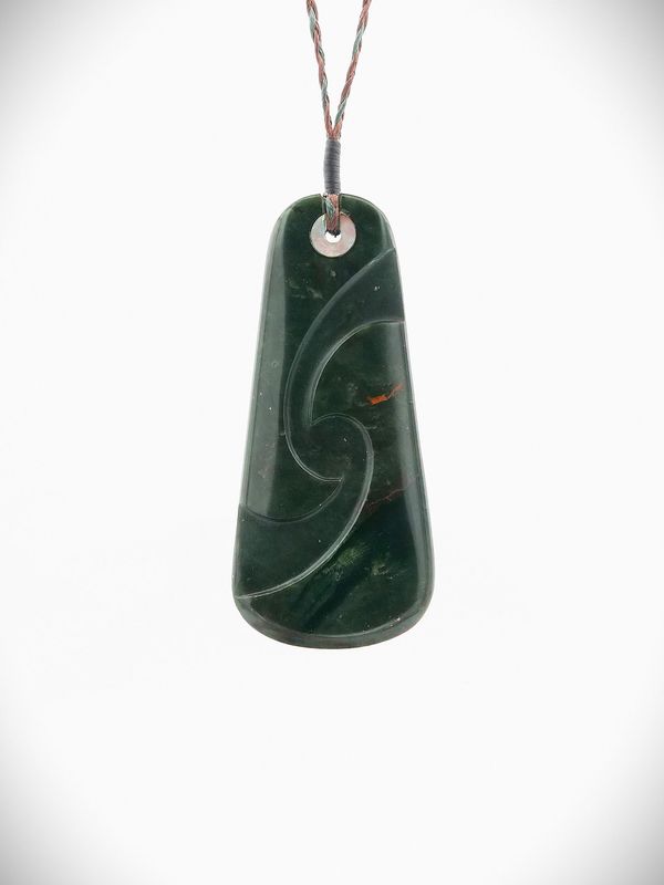 Moko Pounamu Kuru (Drop) NZ Genuine Tangiwai Greenstone - Rakaia