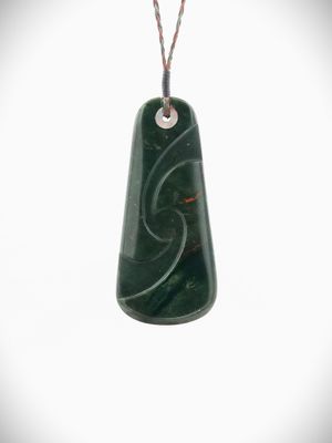 Moko Pounamu Kuru (Drop) NZ Genuine Tangiwai Greenstone - Rakaia