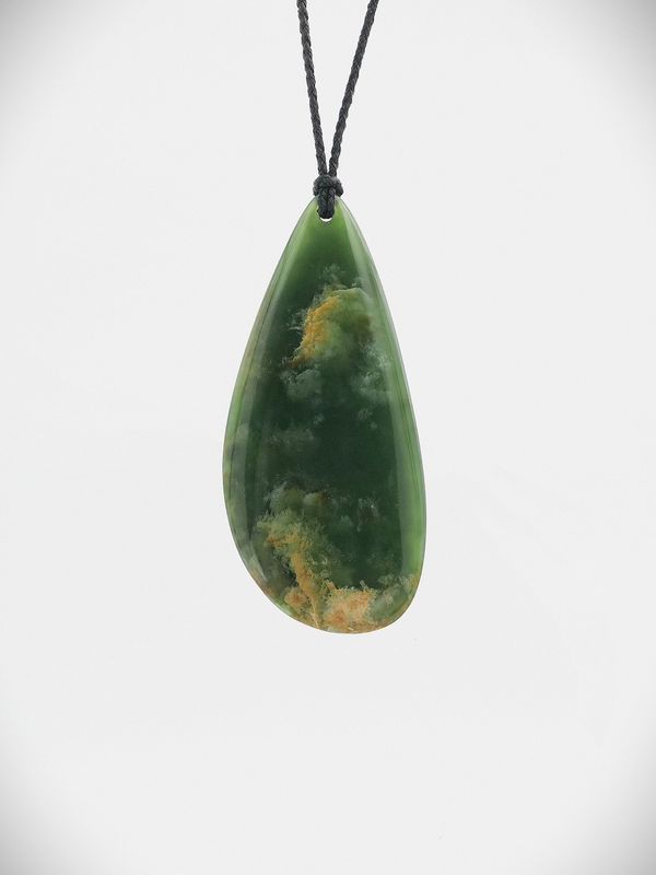 Moko Pounamu Roimata (Teardrop) NZ Genuine Marsden Flower Greenstone - Pukehinau