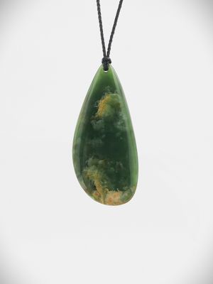 Moko Pounamu Roimata (Teardrop) NZ Genuine Marsden Flower Greenstone - Pukehinau