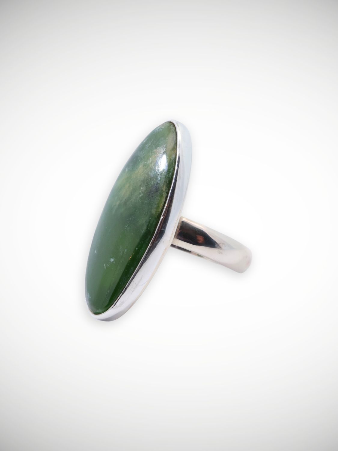 Moko Pounamu Jewellery NZ Genuine Kahurangi Flower Pounamu & Sterling Silver Ring - Arapohue
