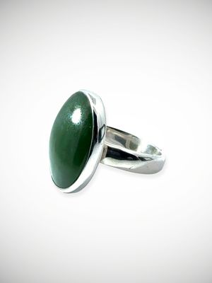 Moko Pounamu Jewellery NZ Genuine Kahurangi Pounamu & Sterling Silver Ring - Arataha
