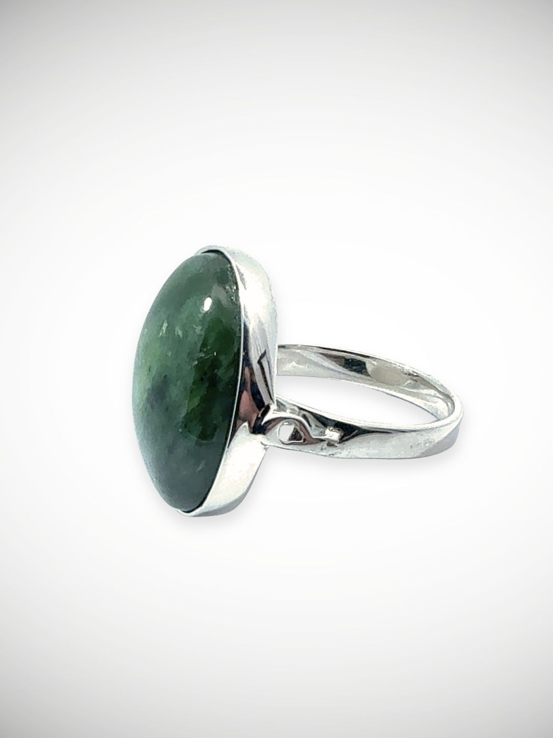 Moko Pounamu Genuine NZ Kahurangi Flower Greenstone & Sterling Silver Ring - Ararata