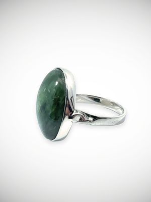 Moko Pounamu Jewellery NZ Genuine Kahurangi Flower Pounamu & Sterling Silver Ring - Ararata