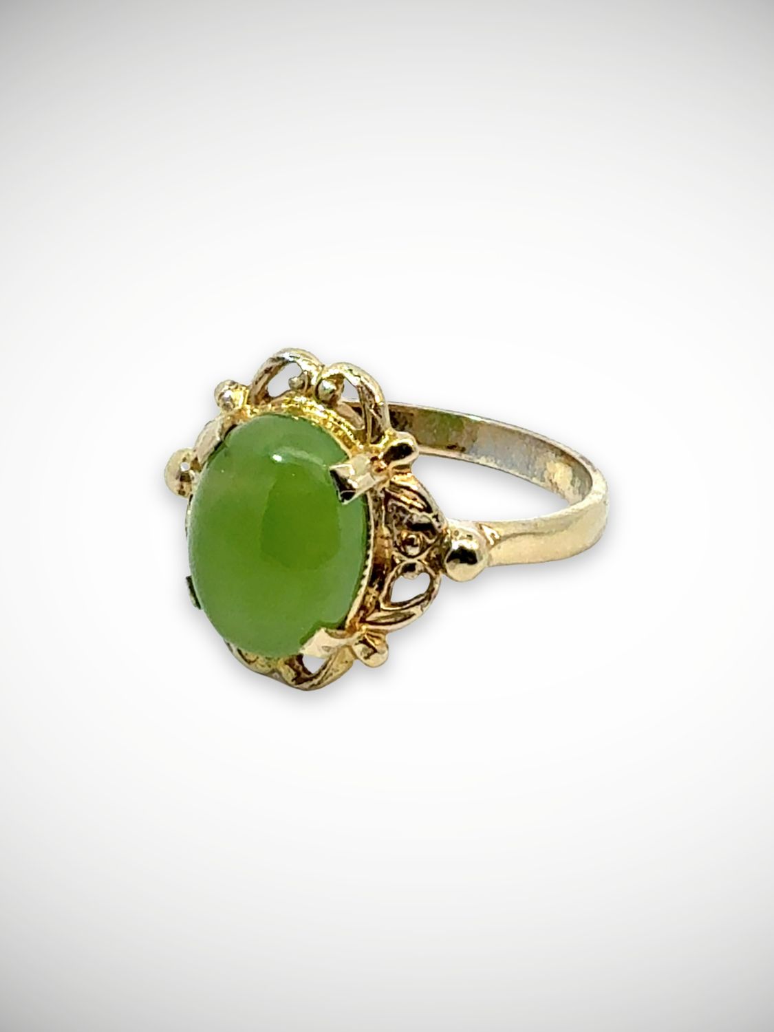 Moko Pounamu Jewellery NZ Genuine Inanga Pounamu & 9kt Gold Ring - Aukati