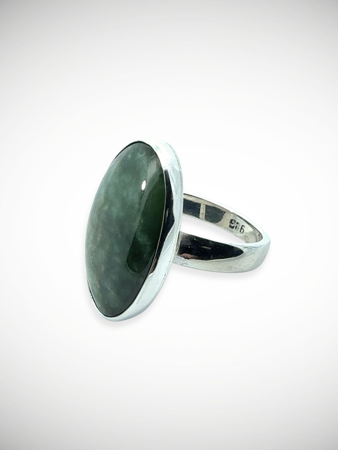 Moko Pounamu Jewellery NZ Genuine Kahurangi Flower Pounamu & Sterling Silver Ring - Awakeri