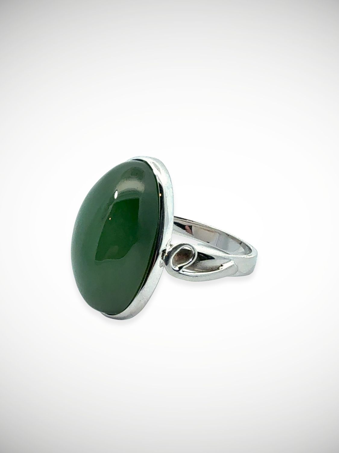 Moko Pounamu Jewellery NZ Genuine Kahotea Pounamu & Sterling Silver Ring - Awamoko
