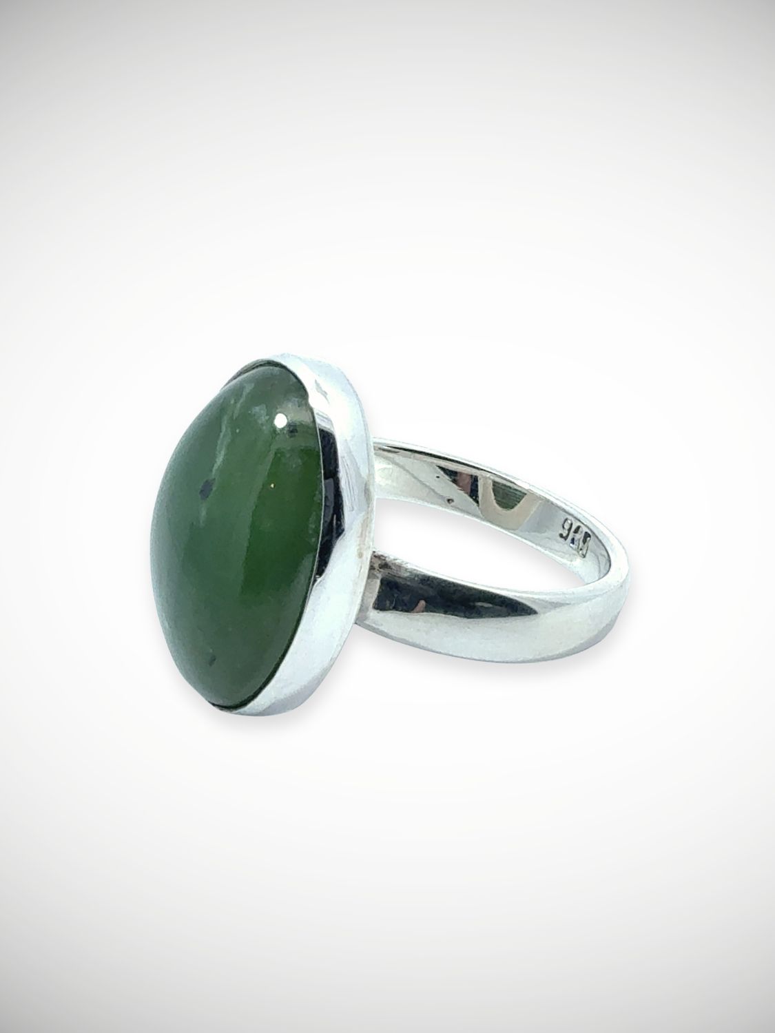 Moko Pounamu Genuine NZ Kahurangi Greenstone & Sterling Silver Ring - Awapuni