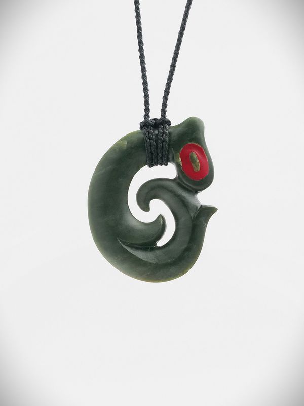 Moko Pounamu Koropepe NZ Genuine Kawakawa Greenstone - Paringa
